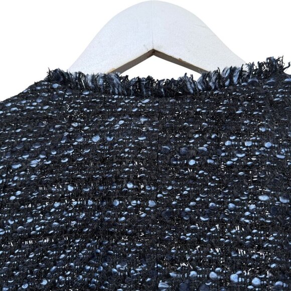 TALBOTS Tweed Blazer Size 4 Womens Shimmer Evening Jacket Blue Black - Picture 6 of 9